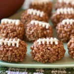 Rice Krispie Treat Footballs That Everyone Will Love 15 Rice Krispie Treat Footballs on a Game Day Table