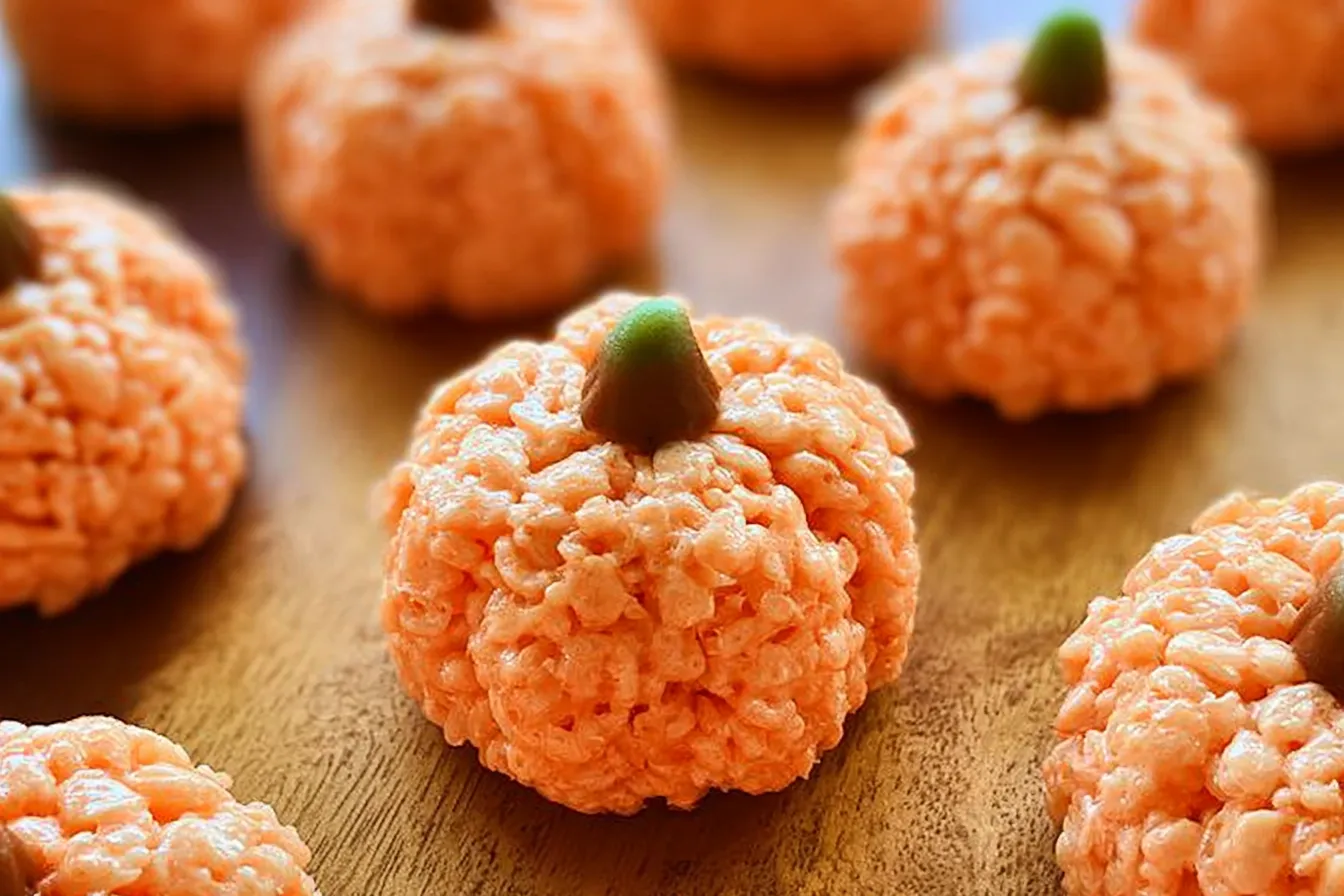 Adorable Rice Krispie Treat Pumpkins for Halloween