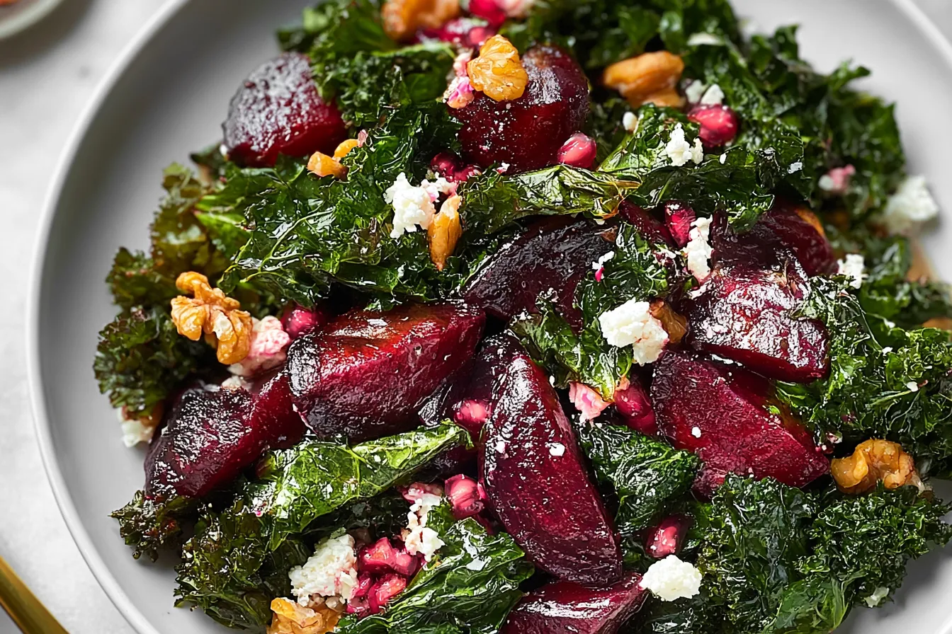 Vibrant Roasted Beet and Kale Salad Ready to Serve