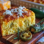 Roasted Hatch Chili Cheddar Cornbread Freshly Baked