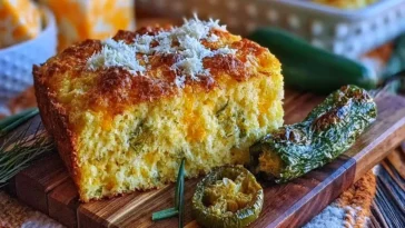 Roasted Hatch Chili Cheddar Cornbread Freshly Baked