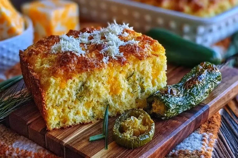 Roasted Hatch Chili Cheddar Cornbread Freshly Baked