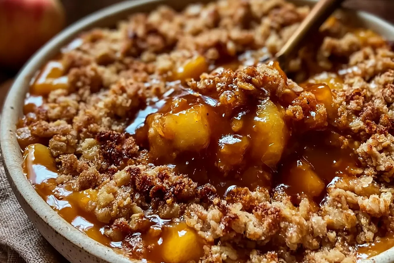 Delicious Salted Caramel Apple Crisp with Oat Topping