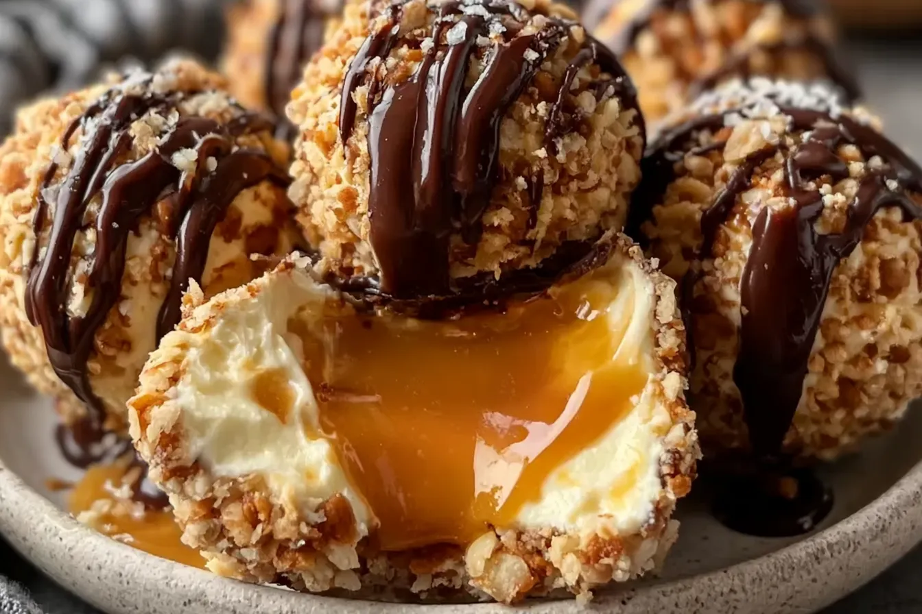 Salted Caramel Pretzel Cheesecake Balls (Easy No-Bake Recipe!) 