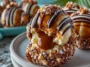 Salted Caramel Pretzel Cheesecake Balls on a Plate