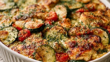 Savory Mediterranean Chicken Zucchini Bake - Freshly Made