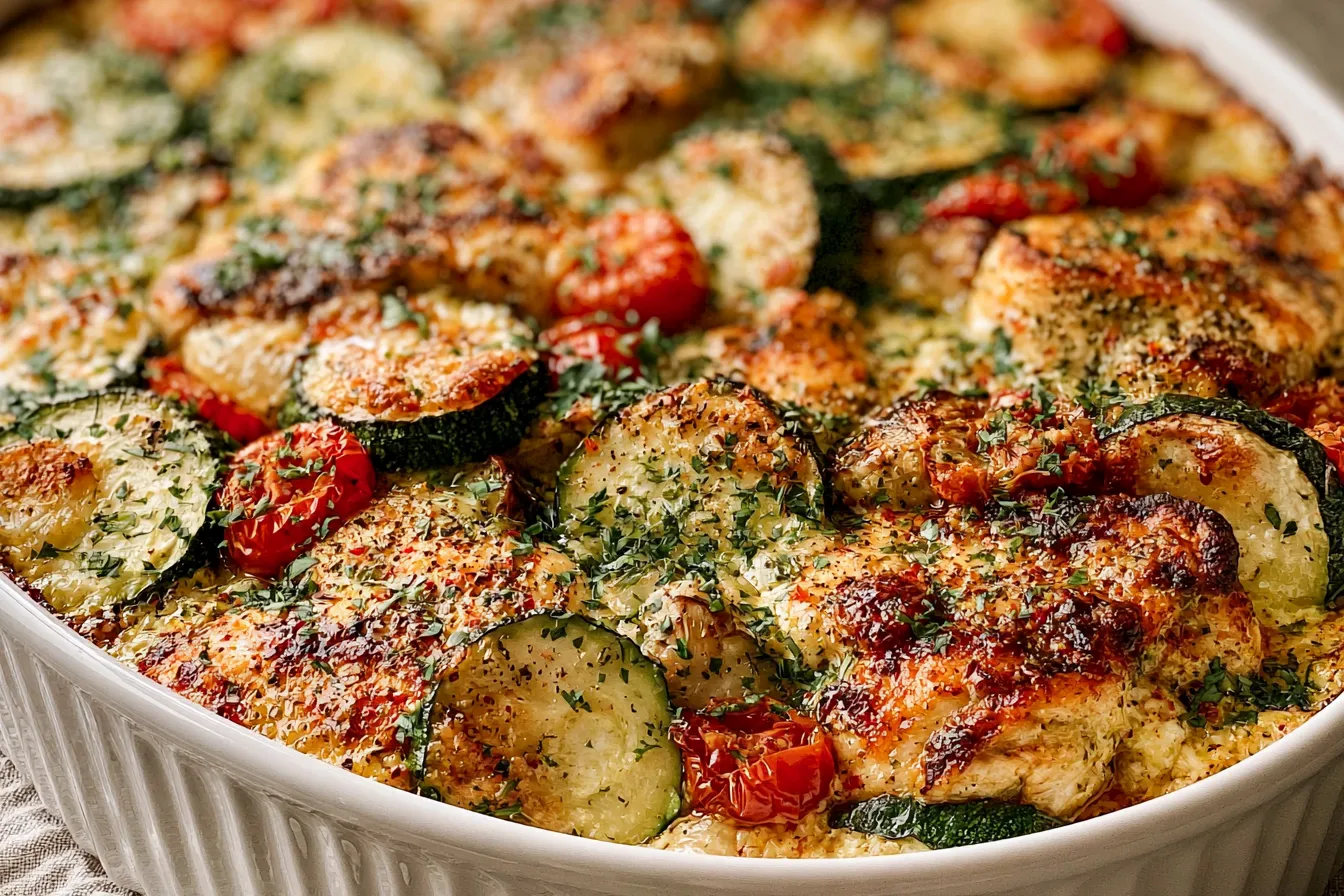 Savory Mediterranean Chicken Zucchini Bake - Freshly Made