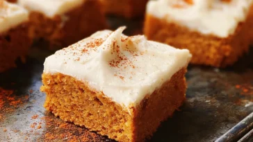 Sheet Pan Libby’s Pumpkin Bars Fresh Out of the Oven