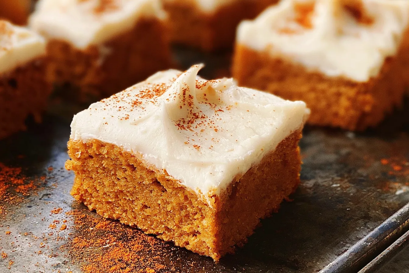 Sheet Pan Libby’s Pumpkin Bars Fresh Out of the Oven