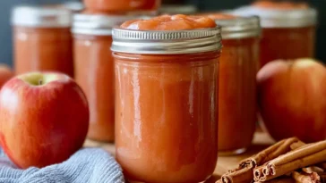 Delicious Slow Cooker Applesauce {for canning} in a Jar