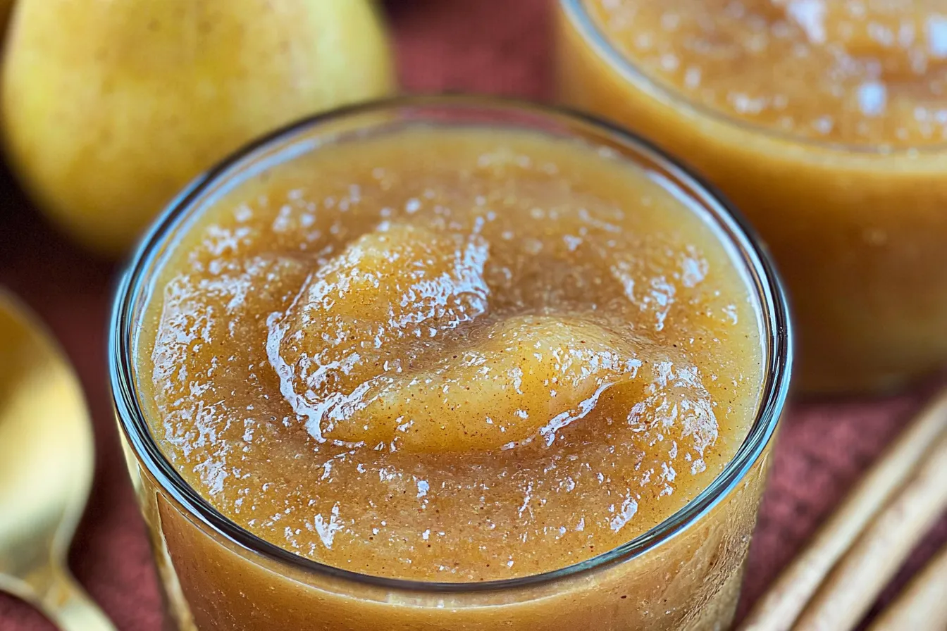 Delicious Slow Cooker Pear Applesauce in a Bowl