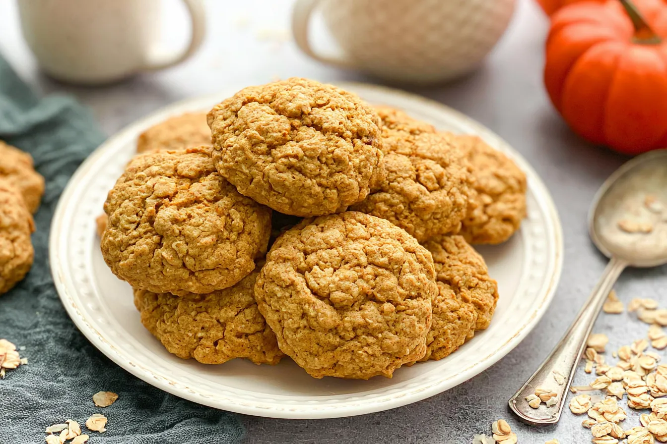 Soft and Chewy Pumpkin Oatmeal Cookies Freshly Baked