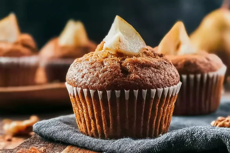Spiced Pear Muffins Recipe: A Delightful Autumn Treat 3 Spiced Pear Muffins Freshly Baked and Ready to Enjoy