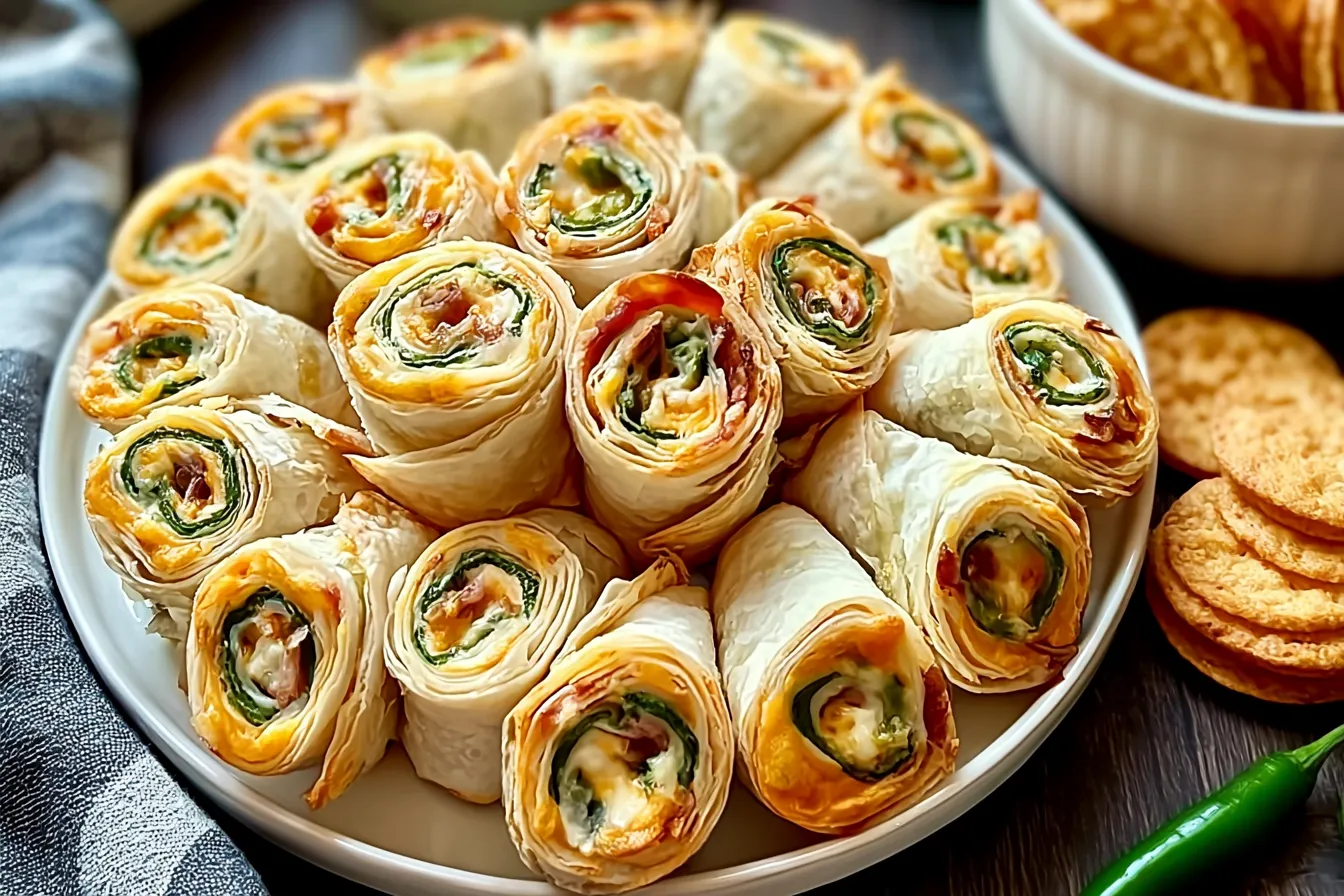 Spicy Jalapeno Popper Pinwheels with RITZ Crisp Thins
