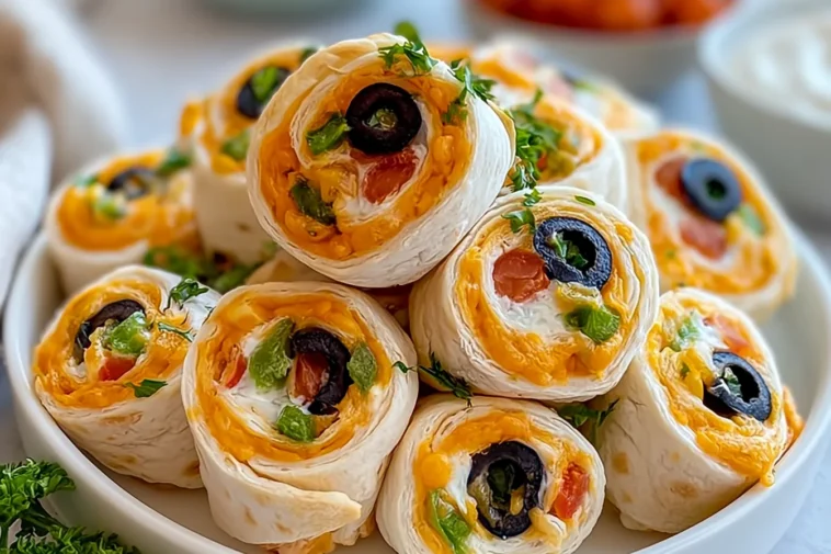 Delicious Taco Cream Cheese Pinwheels Ready to Serve