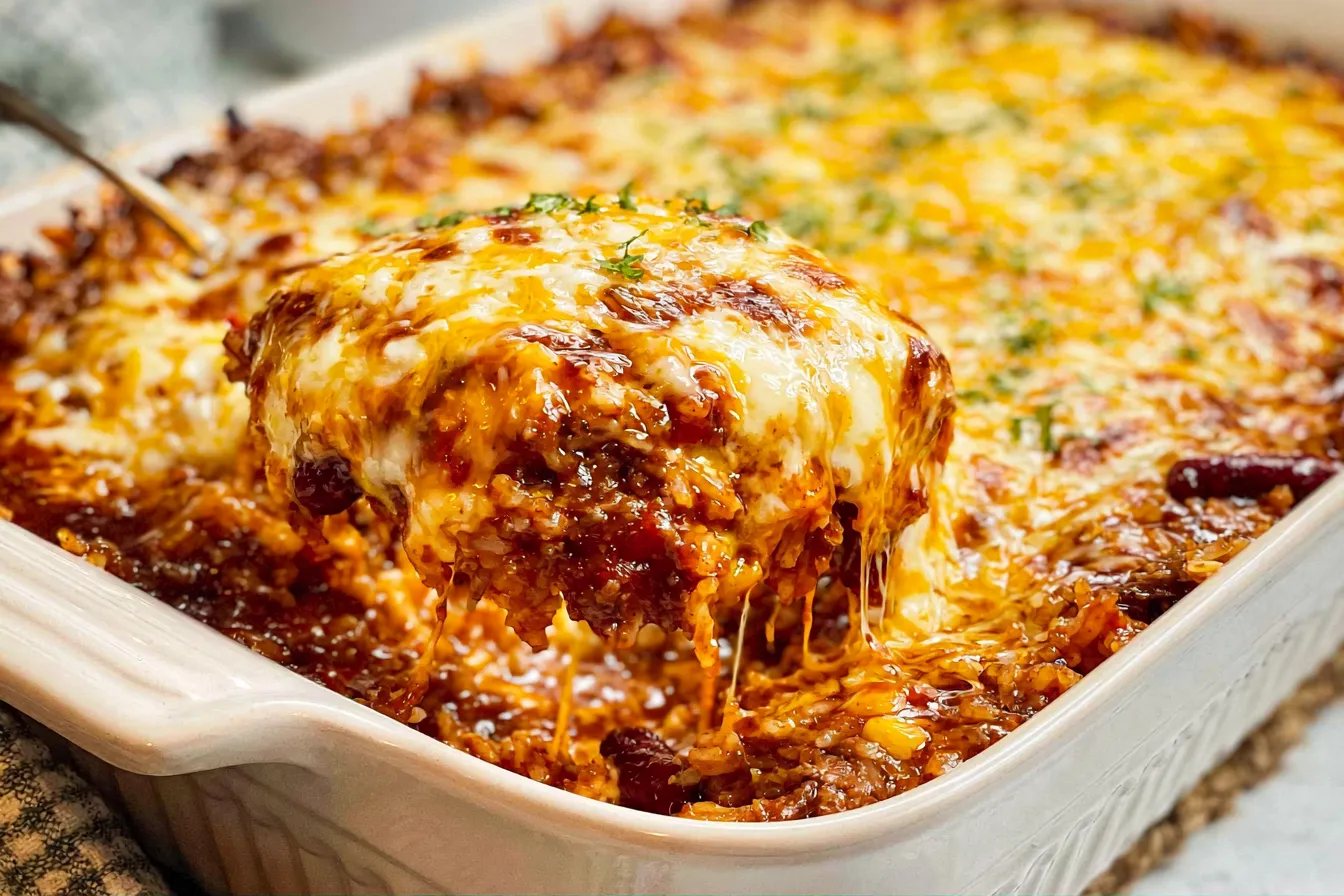 Delicious Taco Rice Casserole Ready to Serve
