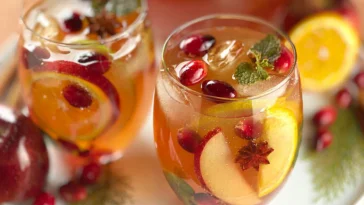Festive Thanksgiving Punch (Mocktail Or Cocktail) in a Glass
