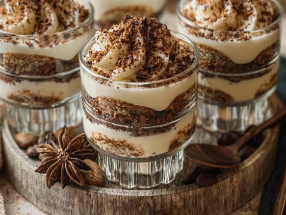Tiramisu Cups: Elegant Individual Desserts on a Table