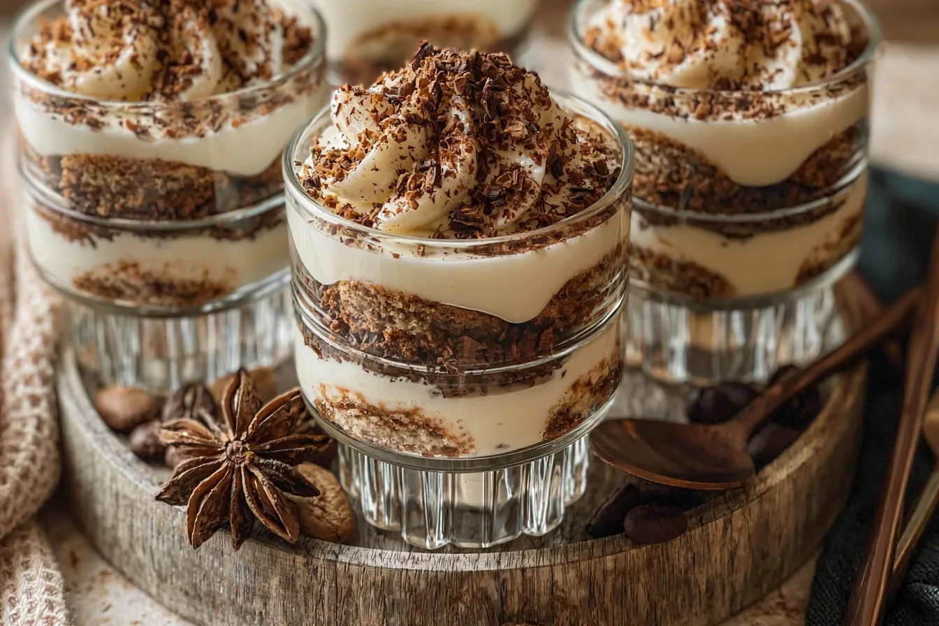 Tiramisu Cups: Elegant Individual Desserts on a Table