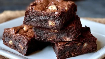 Decadent Triple Chocolate Brownies Freshly Baked