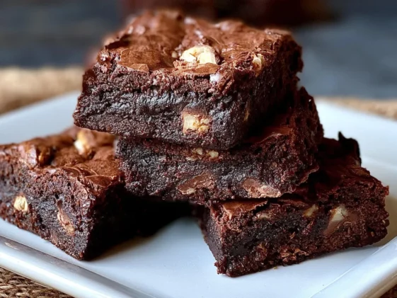 Decadent Triple Chocolate Brownies Freshly Baked