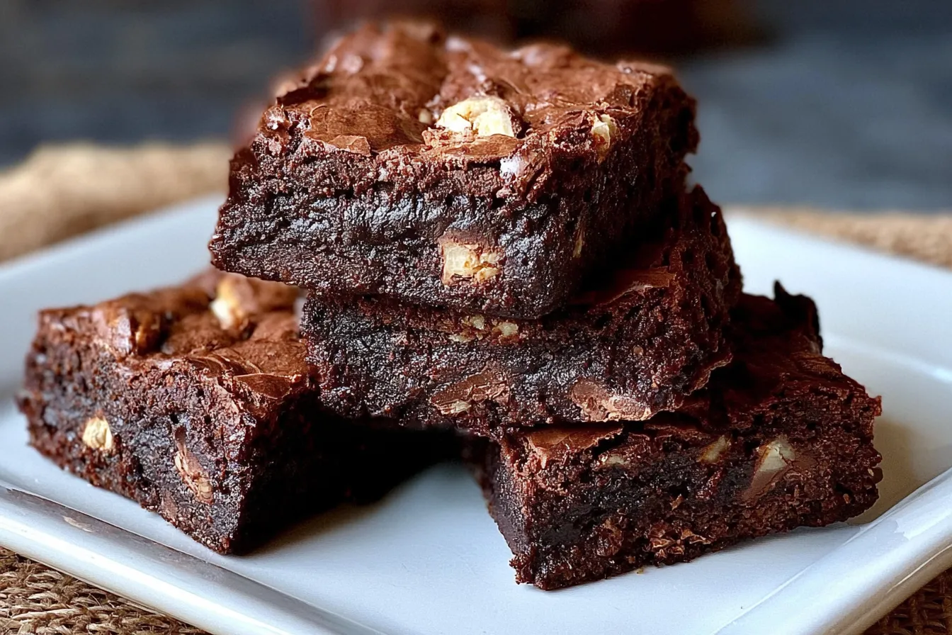 Triple Chocolate Brownies: Indulge in Pure Chocolate Bliss 3 Decadent Triple Chocolate Brownies Freshly Baked