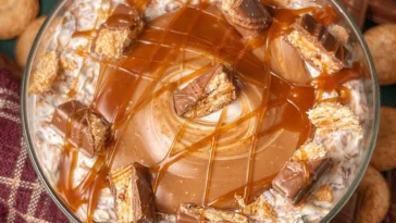 Delicious Twix Dip Ready to Serve at Your Next Party