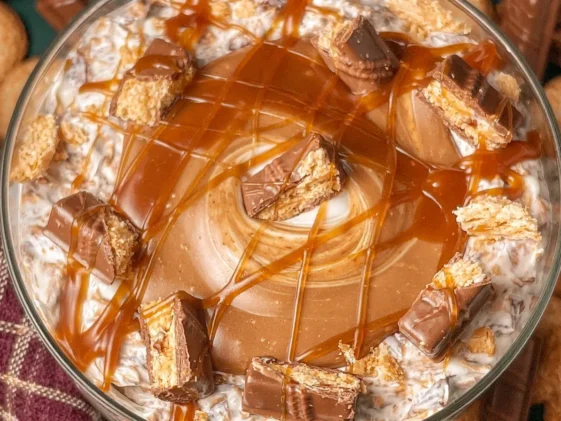 Delicious Twix Dip Ready to Serve at Your Next Party