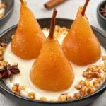 Vanilla Bourbon Poached Pears: A Luxurious Dessert Delight 5 Vanilla Bourbon Poached Pears - Elegant Dessert Presentation