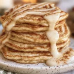 Delicious Vegan Cinnamon Roll Pancakes Stack