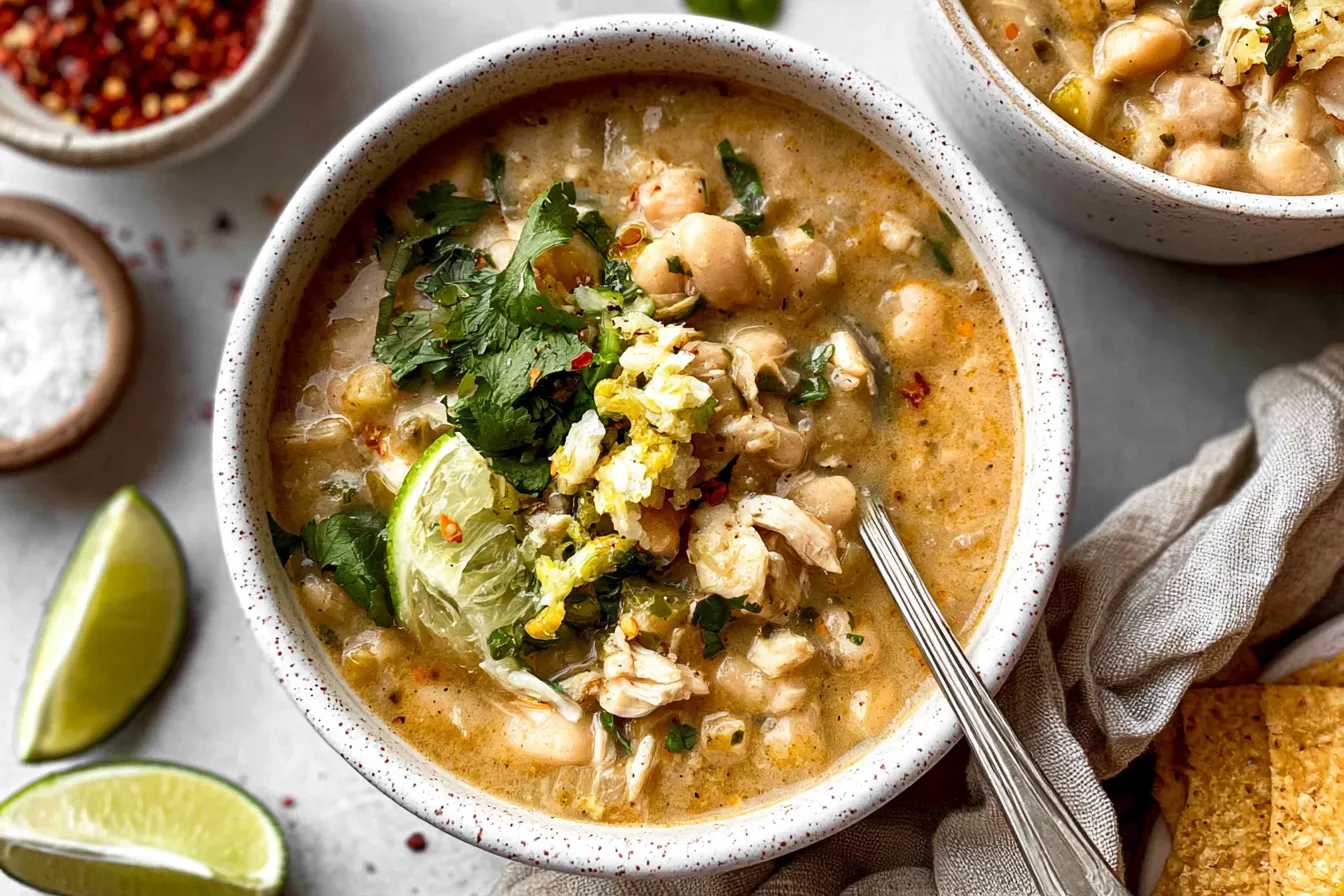 Delicious White Bean Chicken Chili in a Bowl