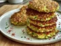 Zucchini Cottage Cheese Fritters on a Plate