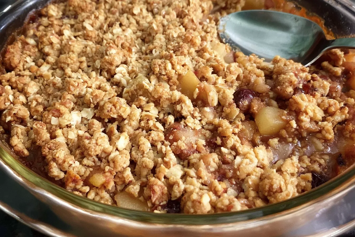 Delicious Apple, Cranberry, and Pear Crisp Fresh Out of the Oven