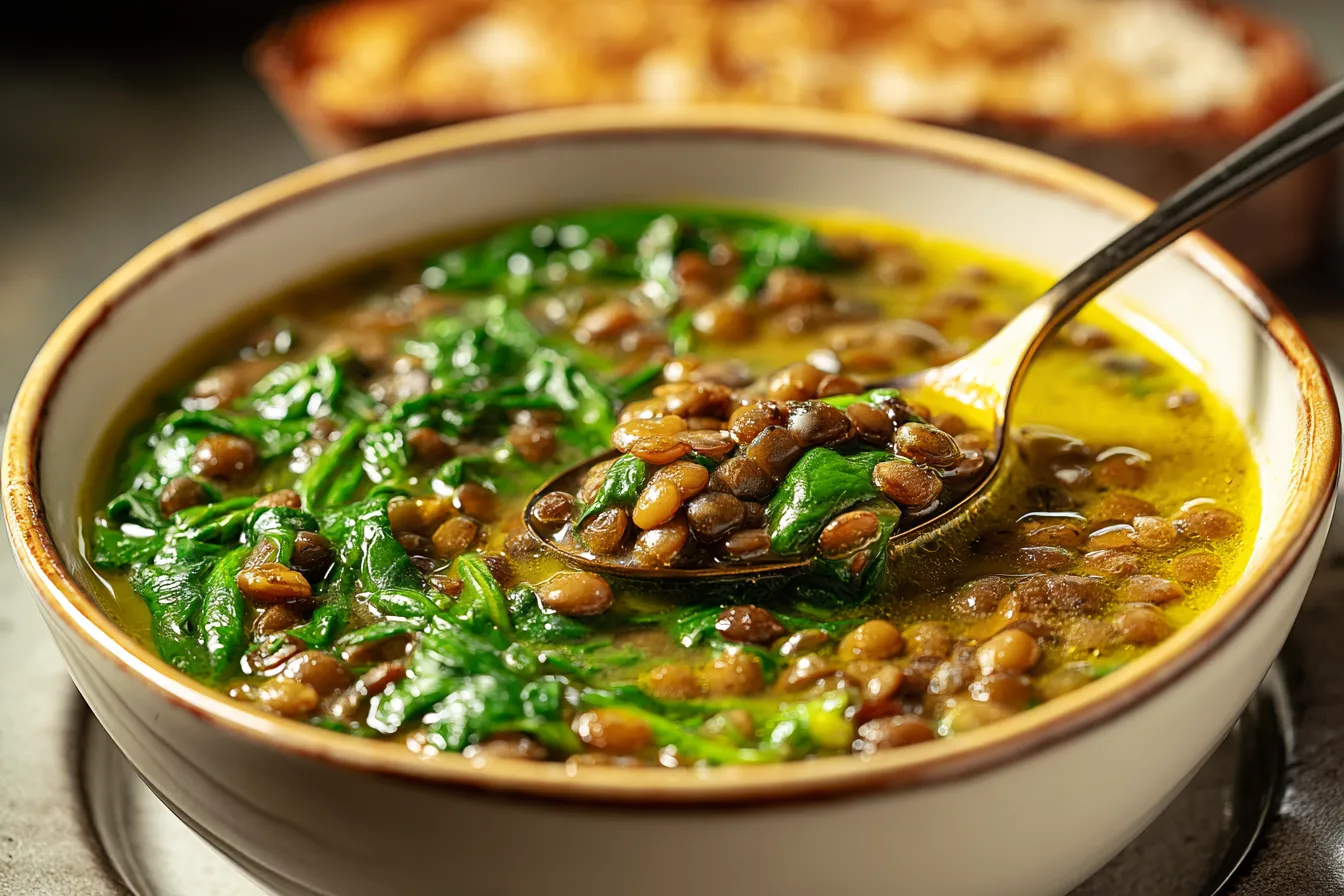 Authentic Zuppa di Lenticchie con Spinaci: Delicious Bowl of Soup