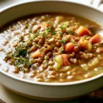 Autumn Lentil Soup Recipe: Comfort in Every Bowl 5 Autumn Lentil Soup in a Rustic Bowl