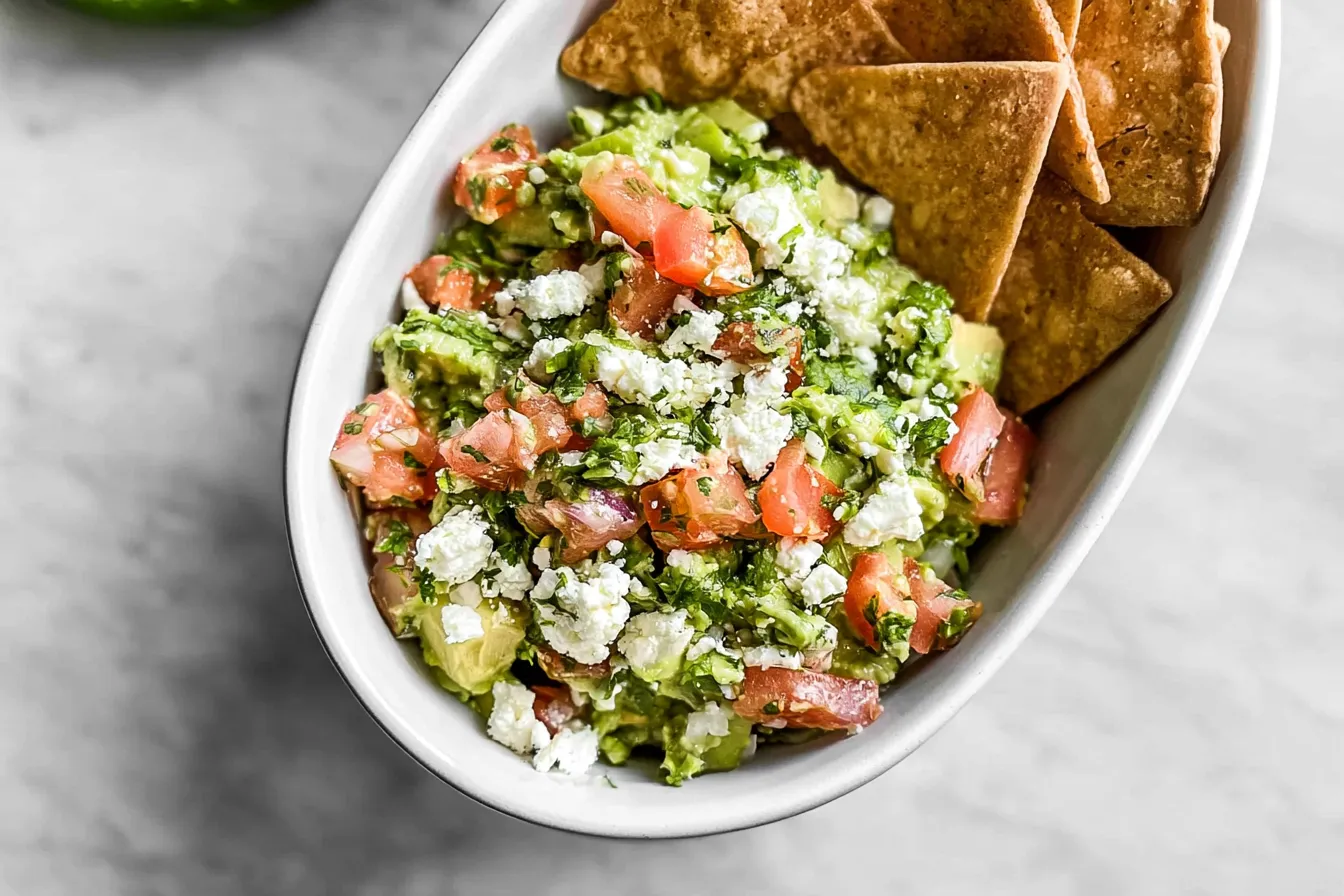 Creamy Avocado Feta Dip in a Bowl