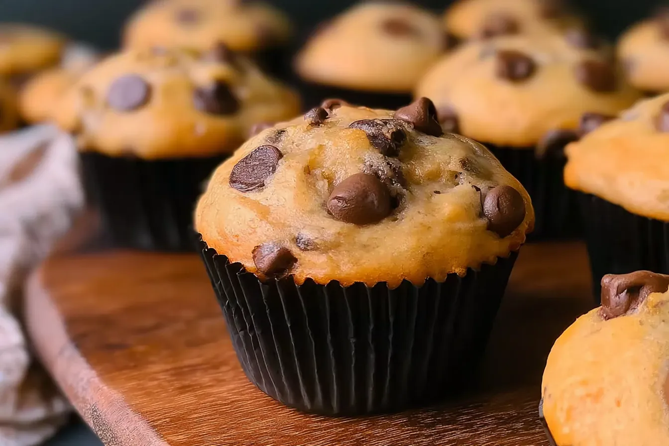 Banana Chocolate Chip Muffins Freshly Baked