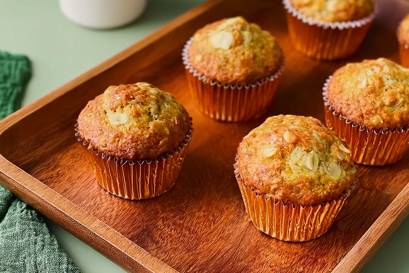 Banana Oat Muffins Freshly Baked