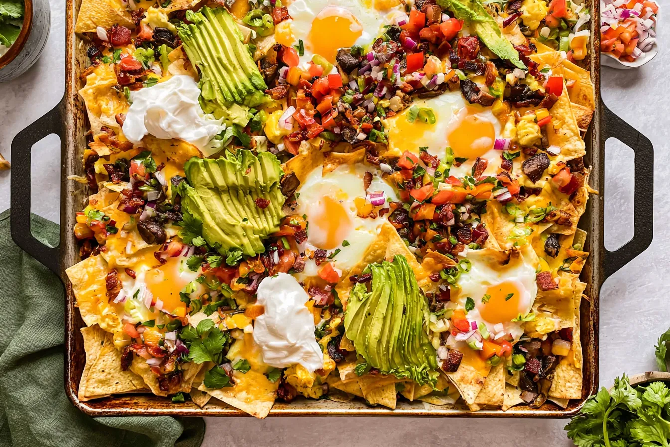 Delicious Breakfast Nachos Ready to Enjoy