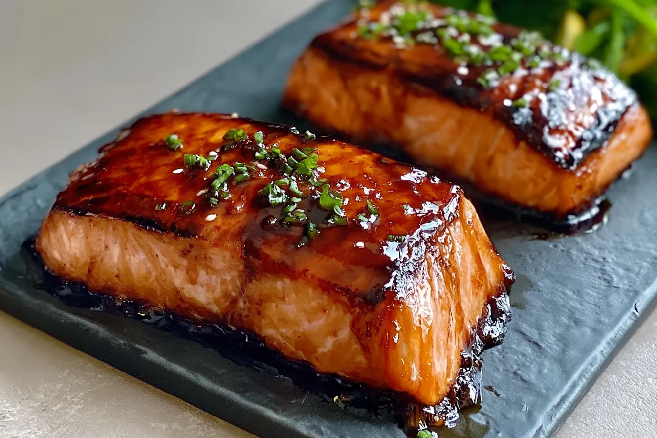 Brown Sugar Glazed Salmon Ready to Serve