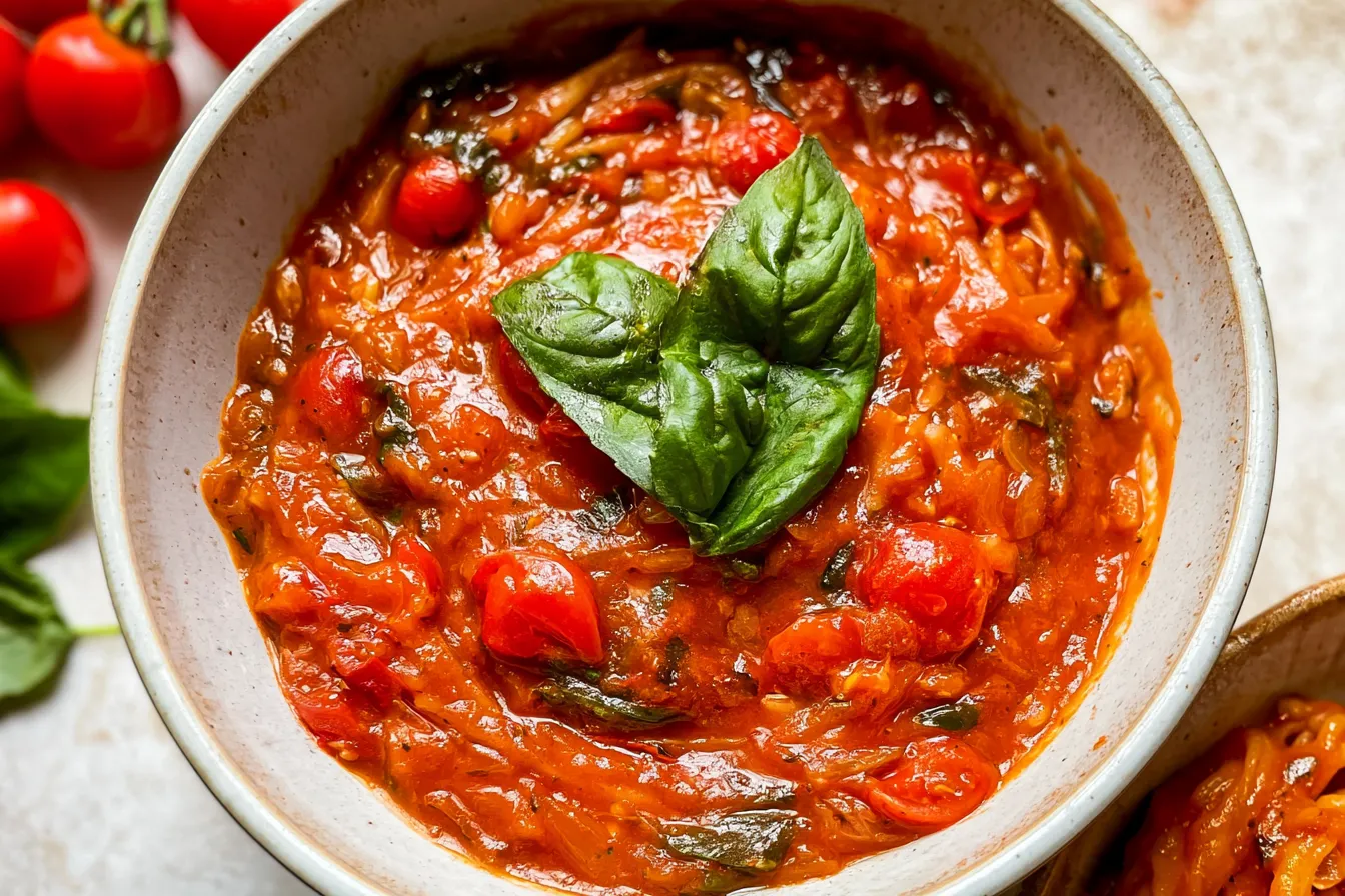 Delicious Cherry Tomato Pasta Sauce in a Bowl