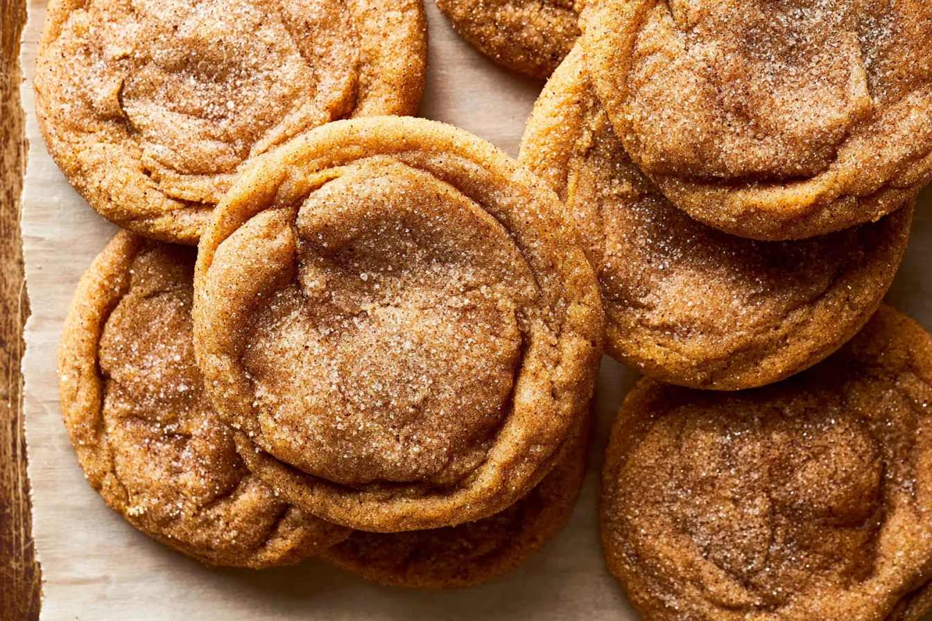 Chewy Pumpkin Snickerdoodle Cookies 