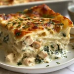 Delicious Chicken Alfredo Lasagna Freshly Baked