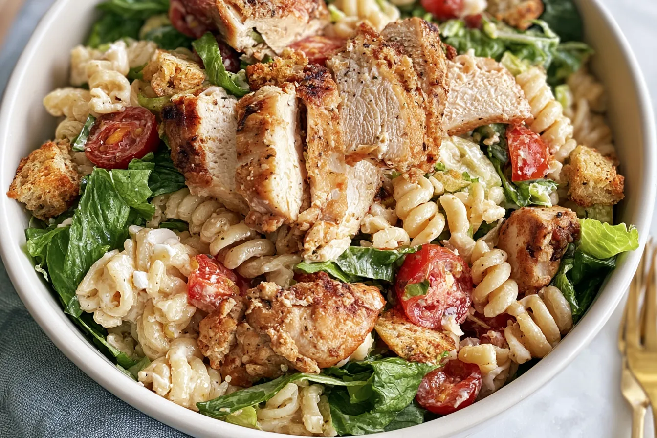 Delicious Chicken Caesar Pasta Salad Ready to Serve