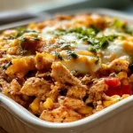 Savory Chicken Fajita Casserole Ready to Serve