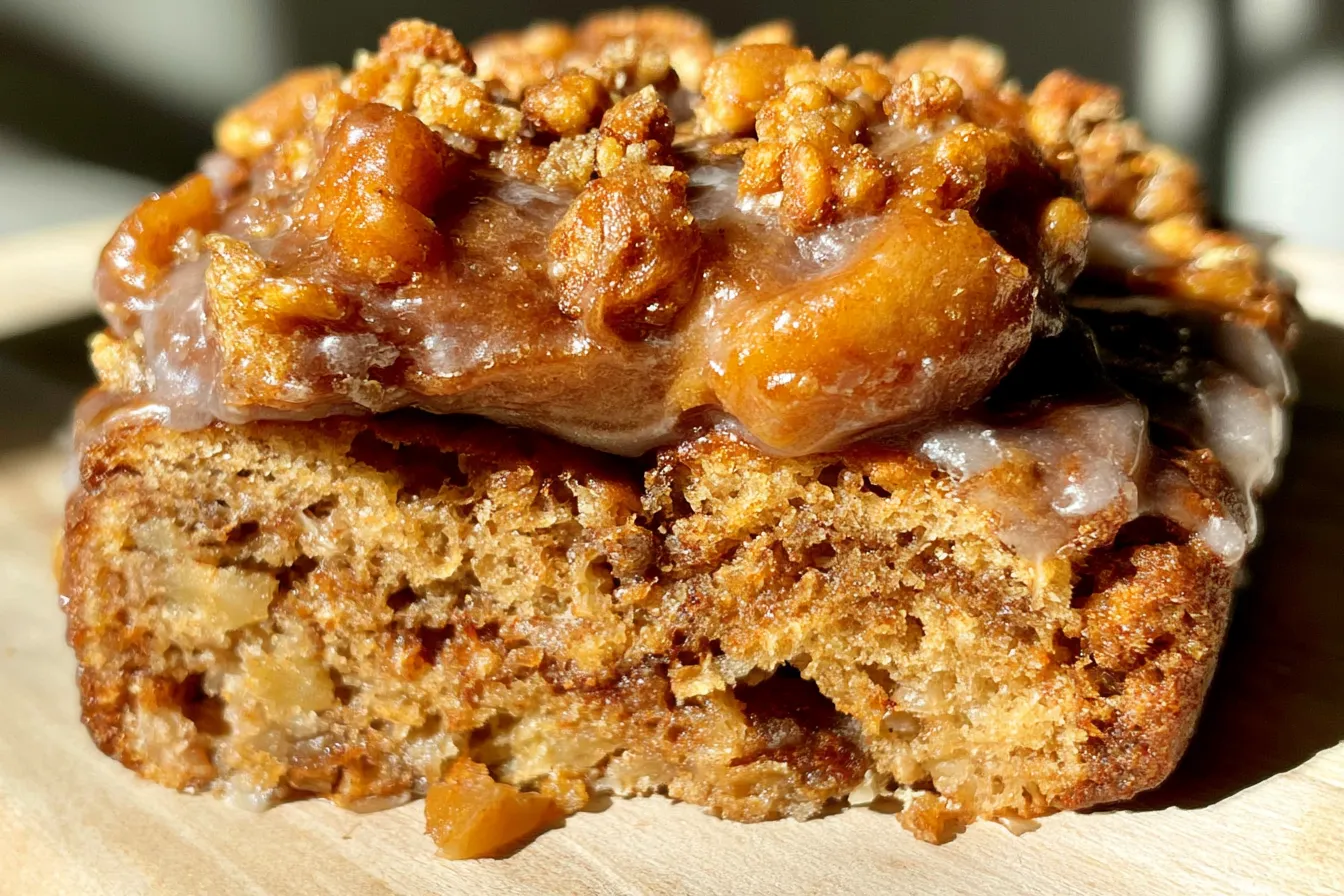 Crazy Good Apple Fritter Cake (gluten-free) - Delicious Slice