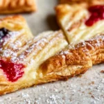 Cream Cheese Puff Pastry on a Wooden Board