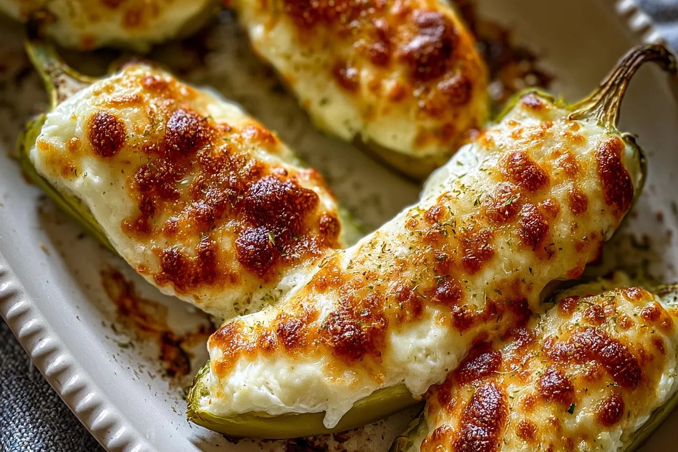 Cream Cheese Stuffed Banana Peppers Ready to Serve