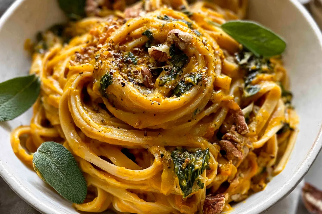 Creamy Pumpkin Pasta in a Bowl