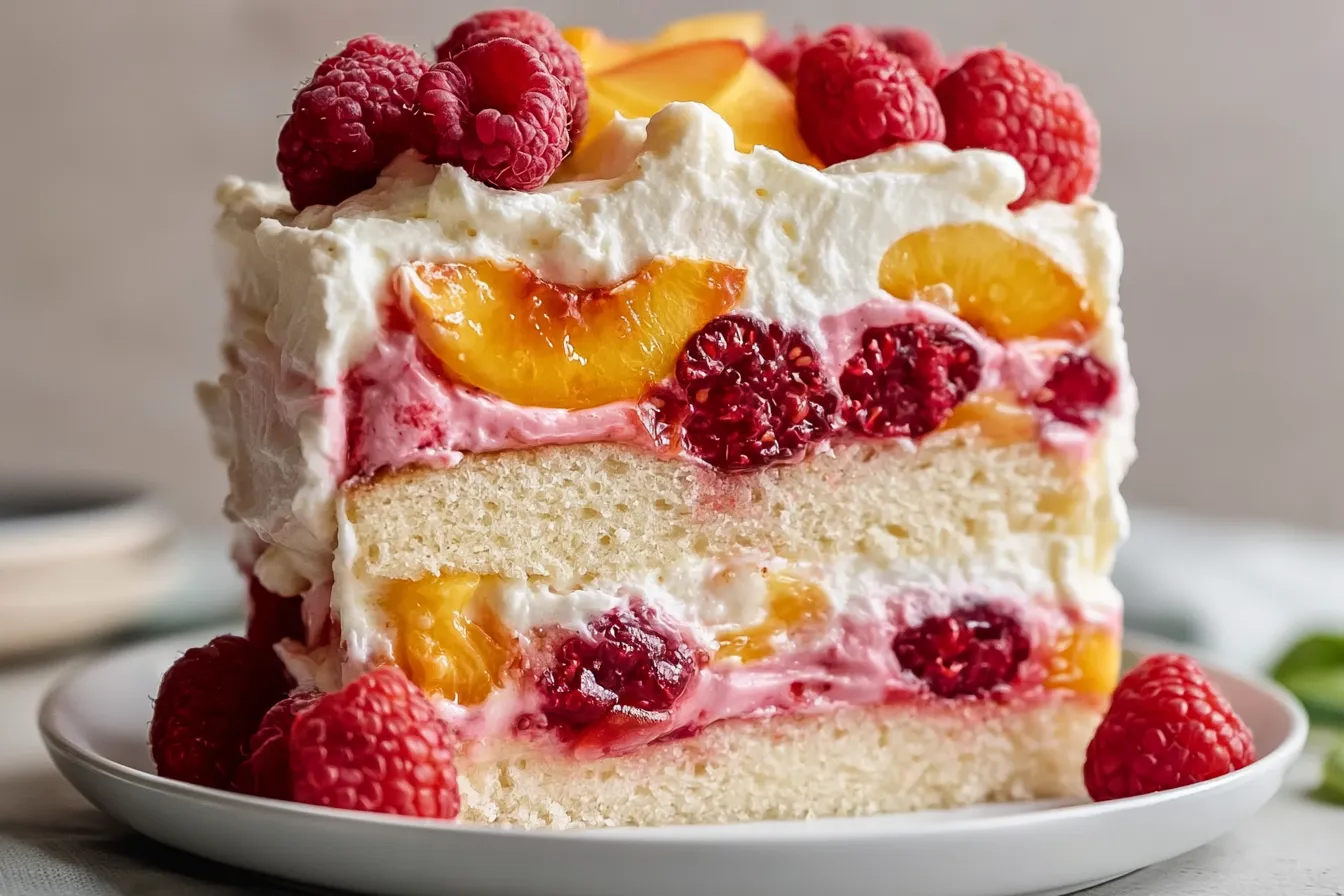 Delicious Raspberry Peach Heaven On Earth Trifle